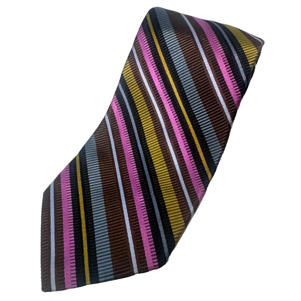 Robert Talbott Nordstrom Mogador Silk Cotton Tie 4" Stripe Vintage Necktie